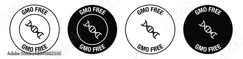 gmo free icon vector symbol in black color