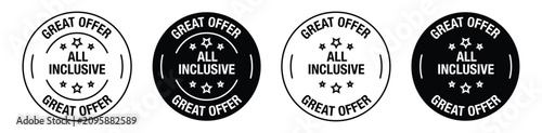 Foto GREAT OFFER ALL INCLUSIVE vector symbol set