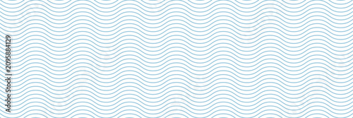 Blue and beige diagonal wavy lines seamless pattern. Simple vector abstract liquid stripes background. Funky groovy texture with diagonal waves, fluid shapes, flow. Stylish repeated decorative design