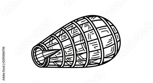 Canvastavla Windsock Outline Vector Illustration