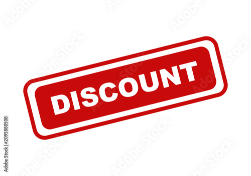 Red rectangular discount rubber stamp icon for business promotion isolated on a transparent background for graphic design isolated on transparent background