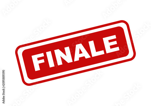 Red rectangular rubber stamp with the word finale written in bold white capital letters isolated on a clean background isolated on transparent background