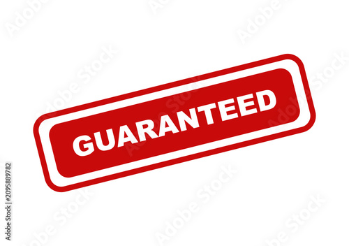 Red guaranteed sign button icon with white text for business marketing and sales promotion isolated on transparent isolated on transparent background