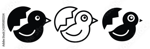 Foto WebHatching chick icon set