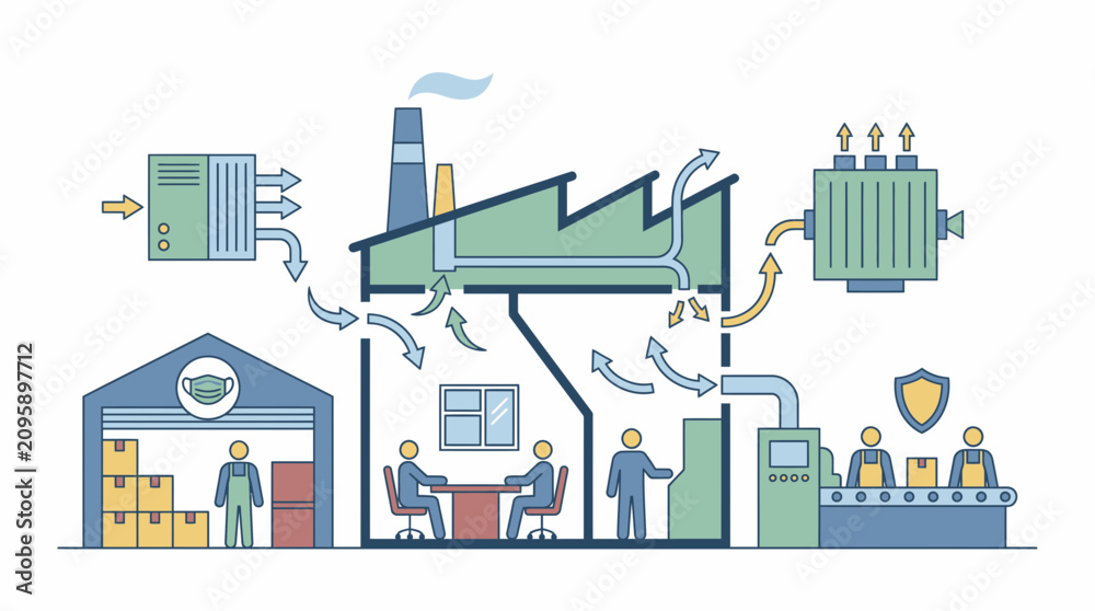 Obraz premium Factory Ventilation System for Heatwave Management