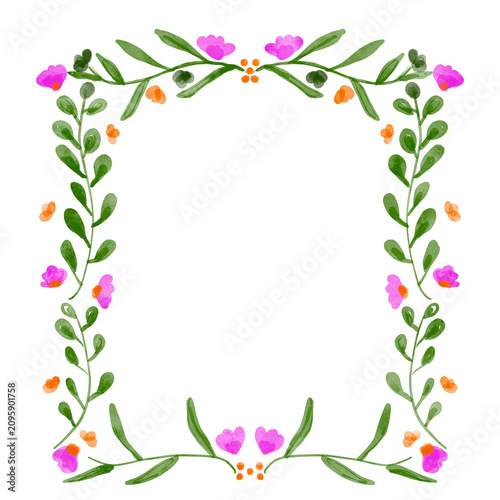 Bild auf Leinwand frame with cute beatiful flowers for decoration invitation card