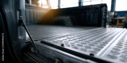 Open Pickup Truck Tailgate and Textured Bed Liner