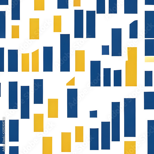 Modern abstract geometric pattern design with blue and yellow squares.