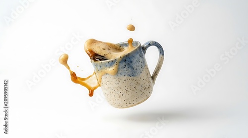 A mock floating mug isolated on white