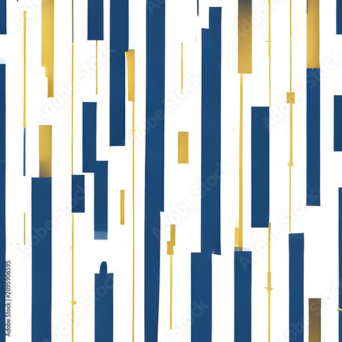 Abstract geometric pattern with blue and yellow diagonal stripes.