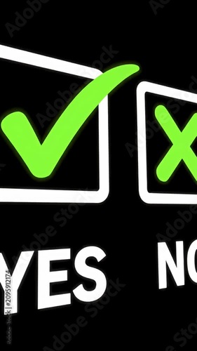 Yes and No checkmark with cross icons.