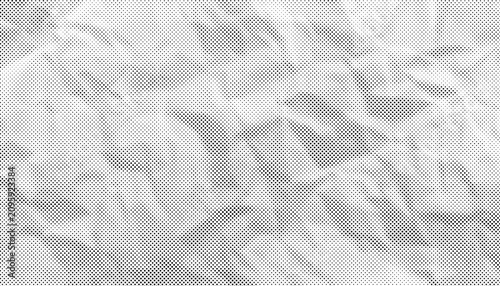 Foto Monochrome paper texture with halftone shading, folded wrinkles and distressed details