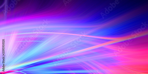 Cuadro en lienzo Abstract background featuring vibrant light trails and glowing curves in neon colors