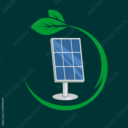 Solar Panel Eco Energy Logo Illustration