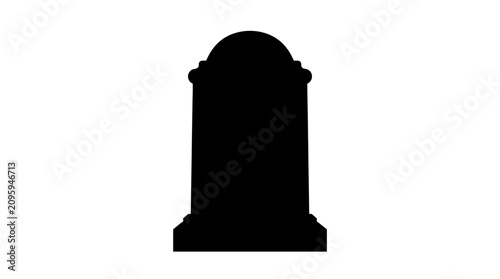 Quadro su tela Helloween Gravestone silhouette vector icon, spooky cemetery headstone for Hallo