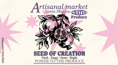 Cuadro en lienzo Artisanal market produce design