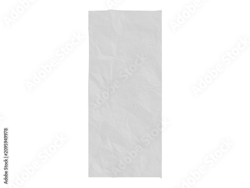 Foto Cut out crumpled white receipt paper texture
