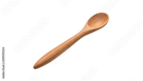 Foto Simple wooden spoon natural kitchen cooking culinary utensil tool isolated on tr