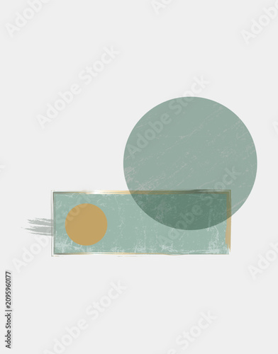 Minimalist abstract geometric sage green poster