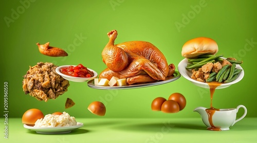 Thanksgiving Roast Turkey Holiday Dinner Feast Traditional Food