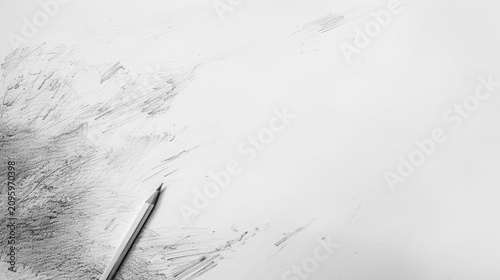 Minimalistic frame created with diagonal pencil lines on blank paper