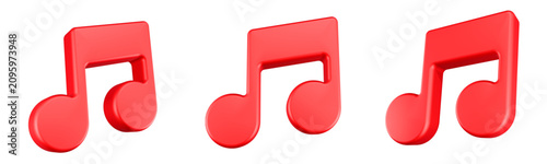music notes icon 3d render