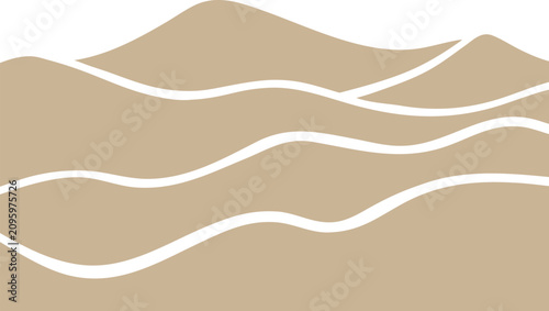 Wavy beige sand dune pattern landscape illustration