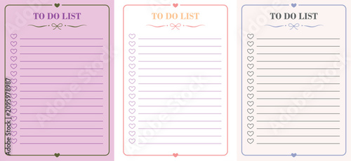 Set of three cute, pastel-colored 