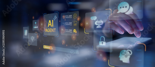 Cuadro en lienzo AI Artificial Intelligence Agent Platform for Business Automation and Digital In