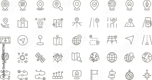 Fotografía Map and location icon set