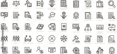Εκτύπωση καμβά Legal and compliance icon set