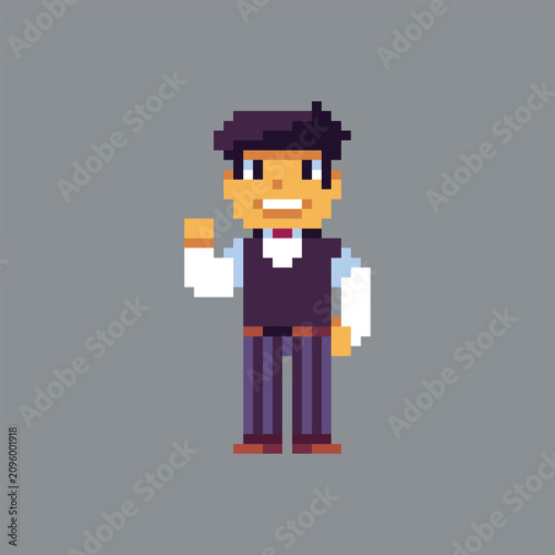 Pixel Art Businessman Character Sprite