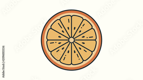 Bild auf Leinwand Freshly Sliced Orange Fruit Illustration Flat Design.