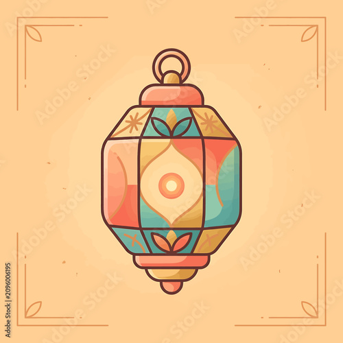 Schilderij op canvas Colorful Lantern Decoration Light Fixture.