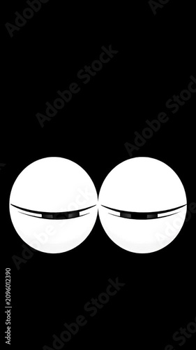 Large cartoon eyes on black background.
