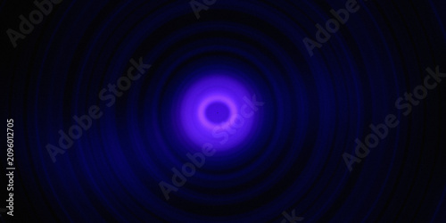 Fotografía Abstract circular light waves expanding from center in deep royal blue glowing neon tone
