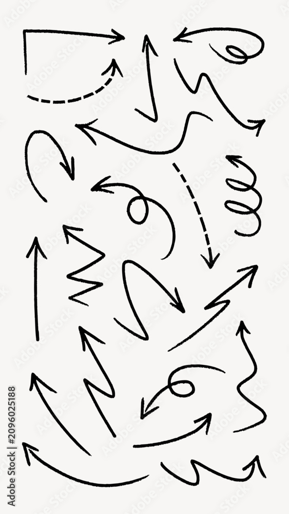 Fototapeta premium Creative hand-drawn arrows collection vector