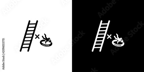 Foto Ladder And Pitfall Icon Representing Business Risk Or Career Setback