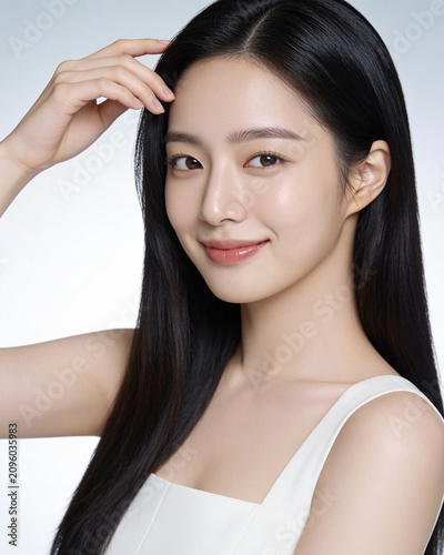 beautiful Korean woman model with lotion cosmetic 28