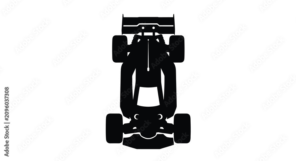 Fototapeta premium Formula one racing car silhouette against a white background