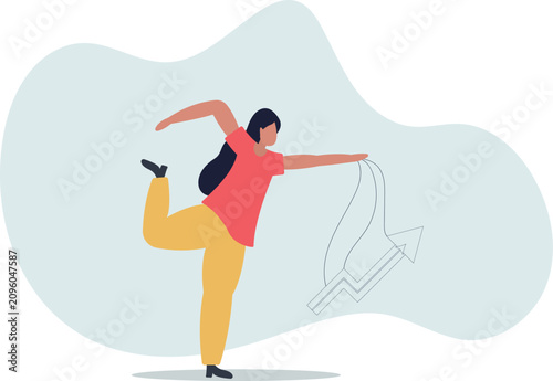 Foto Financial growth, profit increase or earning capital gain, growing investment or market domination or improvement concept