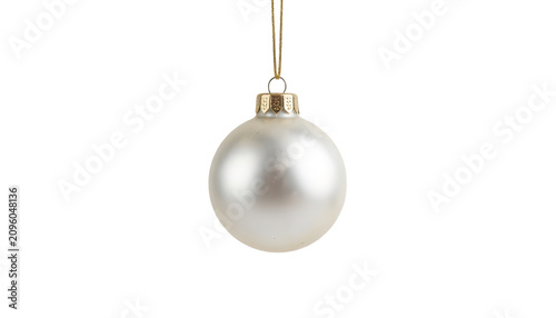 Silver Christmas Ornament Hanging Isolated