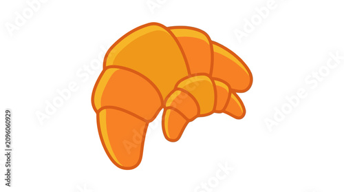 Quadro su tela A simple hand drawn illustration of a fresh golden buttery croissant