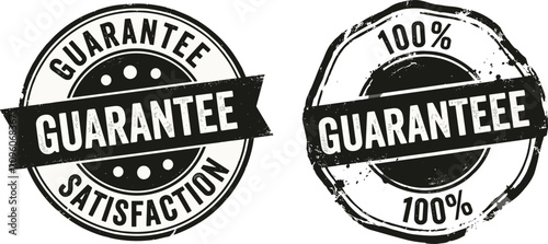 Foto Vintage black and white 100 percent satisfaction guarantee rubber stamp vector b