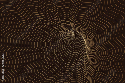 фотографія Golden spiral tunnel lines converging into a bright focal point convergence