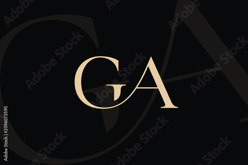 GA or AG letter logo icon design. Classic style luxury initials monogram.