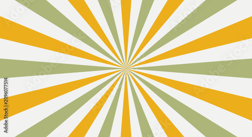 Bild auf Leinwand Vibrant yellow and green sunburst pattern on white background with dynamic rays emanating from center creating energetic and playful visual effect instantly grabbing attention