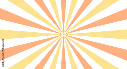 Foto Vibrant orange and yellow sunburst pattern on white background with rays emanati