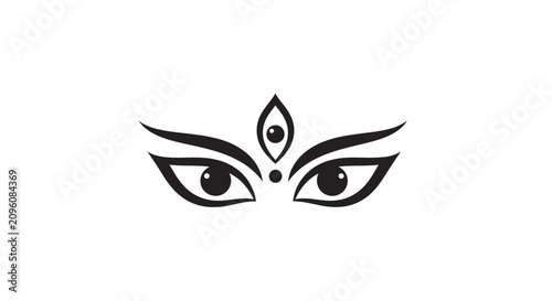 Abstract illustration of the divine eyes of Goddess Durga.