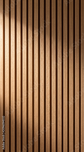 Seamless vertical wood slat wall panel texture for interior design and architectural background